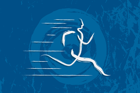 Running graphic using brush stoke line to design and form the shape of Runner.のイラスト素材