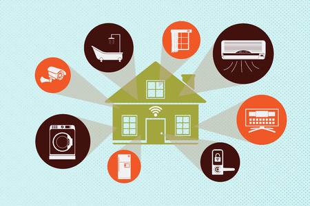 home concept using Internet of Things Technology.のイラスト素材