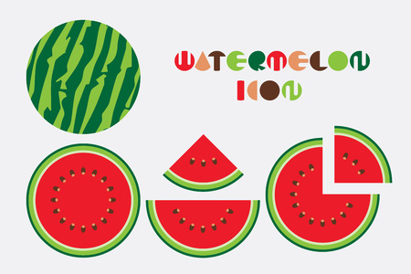 Icon set of watermelon graphic design with circular shape.のイラスト素材