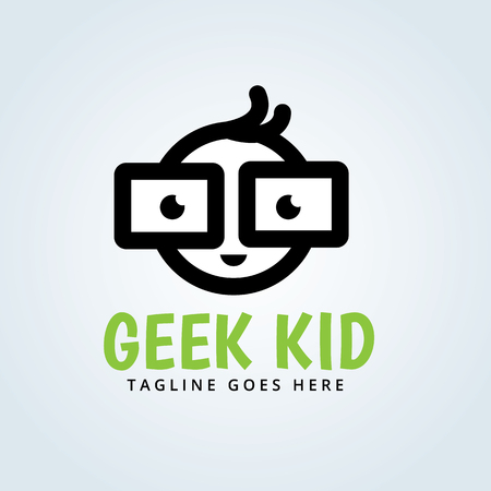 Geek kids logo,kids logo,vector logo templateのイラスト素材