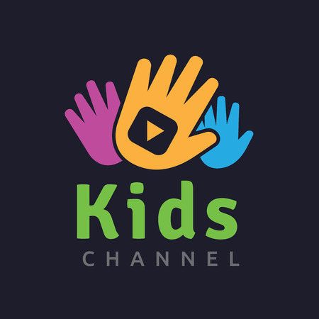 Kids logo,kids logo design template,vector logo templateのイラスト素材