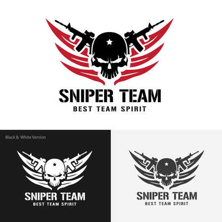 Siper Team Logo,warrior,Skull logo,tattoo vector,vector logo templateのイラスト素材