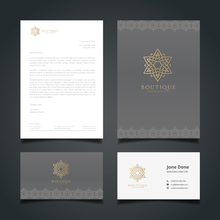 Luxury Logo,hotel logo, royal brand, boutique and spa logo, logo design and Corporate Identity Template.のイラスト素材