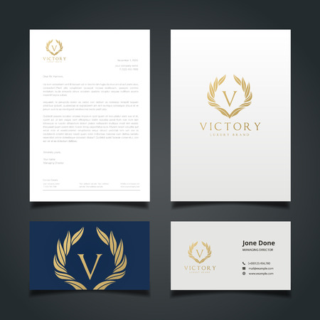 Luxury Logo,hotel logo, royal brand, boutique and spa logo, logo design and Corporate Identity Template.のイラスト素材