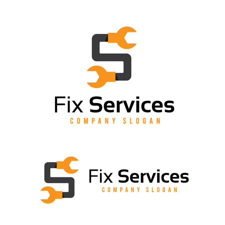 Fix services logo, tools logo, home services logoのイラスト素材