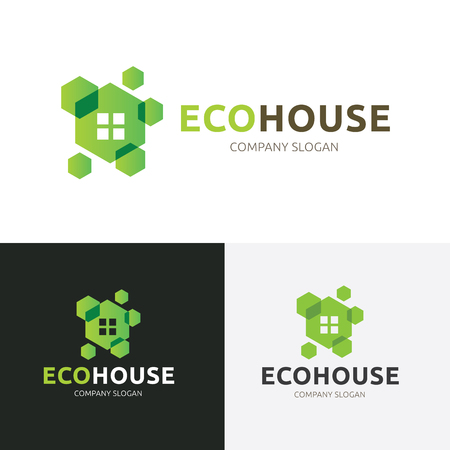 Eco house logo template.のイラスト素材