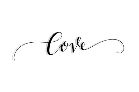 Valentine`s Day Lettering hand drawn Vector illustration.のイラスト素材