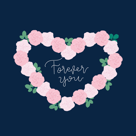 Valentine`s Day Lettering hand drawn Vector illustration.のイラスト素材