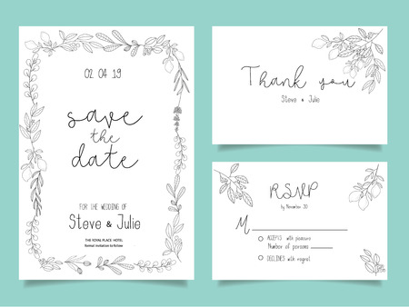 Wedding invitation cards.のイラスト素材