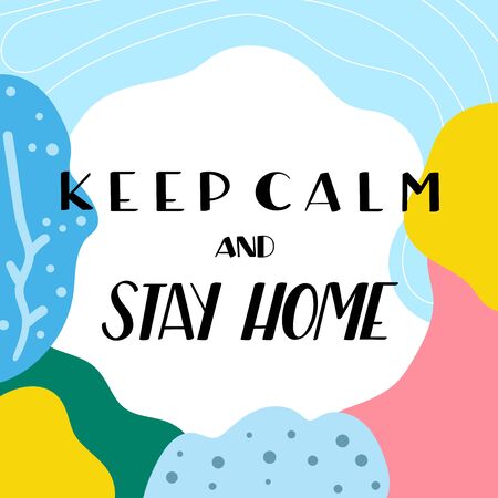 Stay home, stay safe poster design vectorのイラスト素材