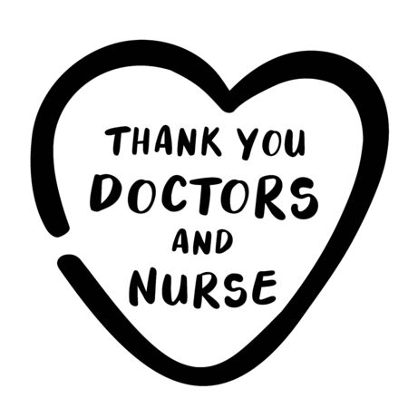 Thank you doctor and Nurses and medical personnel team for fighting the coronavirus. Thank you heroes, vector illustrationのイラスト素材