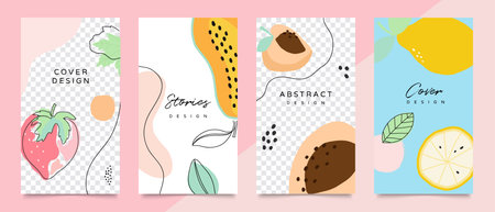 Design backgrounds for social media post and stories. Photo frame template for shop , fashion, blog, web ads. Trendy Memphis design cover. Abstract shape with minimal design. Vector  illustration.のイラスト素材