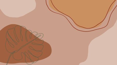 Trendy Abstract background with Shapes and floral element in Neutral Tones. Modern geometric vector for create stationary, Wrappers, posters, blogs, wallpapers. Vector illustration.のイラスト素材