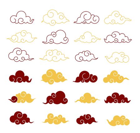 Chinese traditional cloud vector icon collection.のイラスト素材