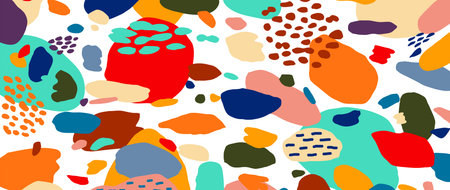 Abstract background vector with natural doodle line arts. Creative pattern with hand drawn shapes. Design background for social media post, cover, print and wallpaperのイラスト素材