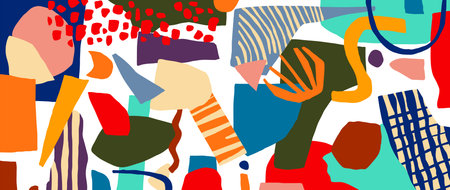 Abstract background vector with natural doodle line arts. Creative pattern with hand drawn shapes....