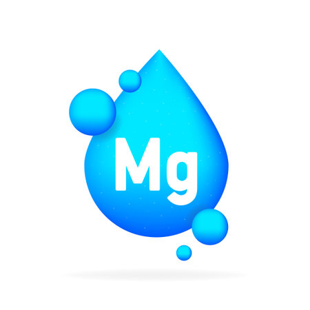 Mineral Mg blue shining pill capsule.のイラスト素材
