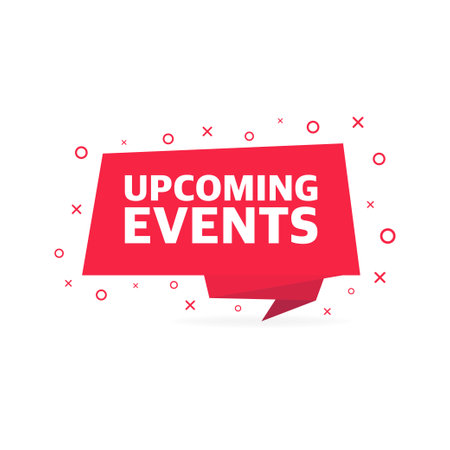 Upcoming events poster in flat style. Vector illustrationのイラスト素材