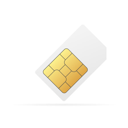 Sim Card Chip on white backgroundのイラスト素材