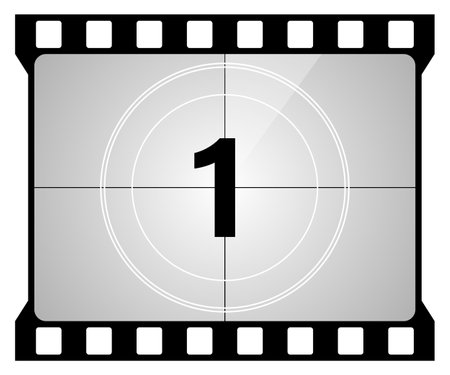 A classic movie countdown frame at the number One.のイラスト素材