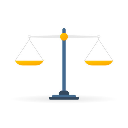 Scales, Flat design, Libra, vector illustration isolated on white background.のイラスト素材