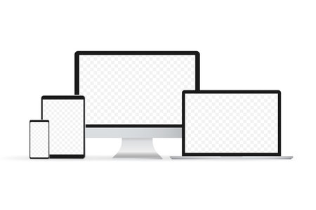 Laptop isolated vector. Gadget illustration vector. Modern computer, laptop, smartphone on a white background vectorのイラスト素材