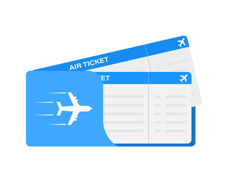 Modern and realistic airline ticket design with flight time and passenger name. vector illustration.のイラスト素材