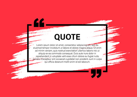 Trendy block quote modern design elements. Creative quote and comment text frame template.のイラスト素材