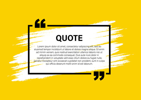 Trendy block quote modern design elements. Creative quote and comment text frame template.のイラスト素材