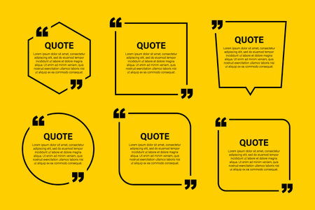 Trendy block quote modern design elements. Creative quote and comment text frame template.のイラスト素材