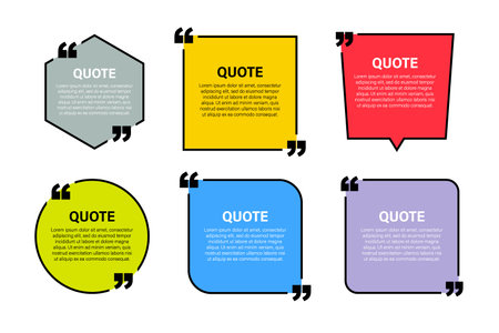 Trendy block quote modern design elements. Creative quote and comment text frame template.のイラスト素材