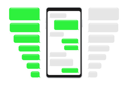 Flat Messages Bubbles. Chat interface. Message bubblesのイラスト素材
