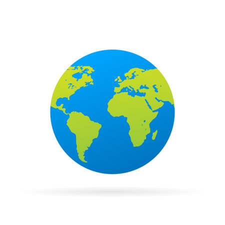 Vector planet Earth icon. Flat planet Earth icon.のイラスト素材