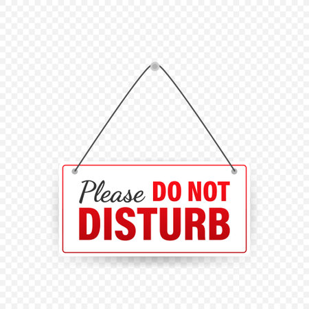 Do not disturb vintage rusty metal sign on a white background, vector illustration.のイラスト素材