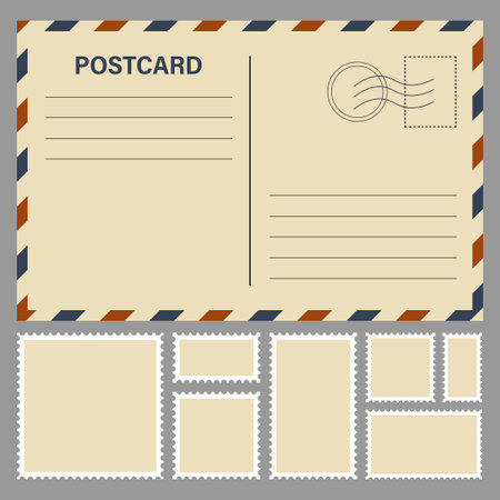 Vector postcard with white paper textureのイラスト素材