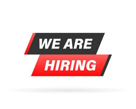 We're hiring. Vector flat illustration on white background.のイラスト素材