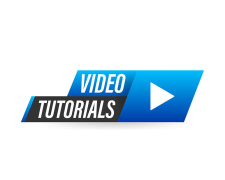 Video tutorial icon on white backgroundのイラスト素材