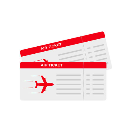 Modern and realistic airline ticket design with flight time and passenger name. vector illustration.のイラスト素材