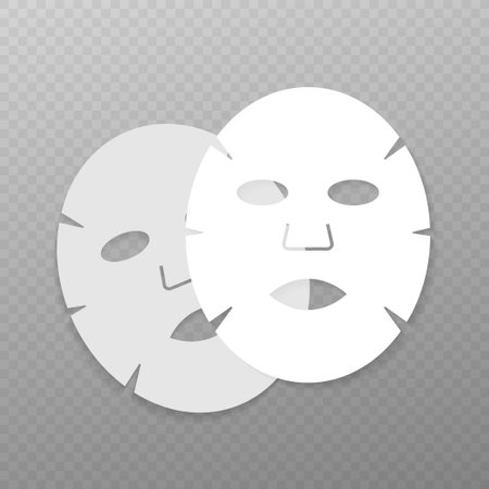 Facial Mask Cosmetics Packaging. Package design for face mask on white background.のイラスト素材