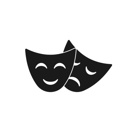 Comedy and tragedy theatrical masks. Vector illustrationのイラスト素材