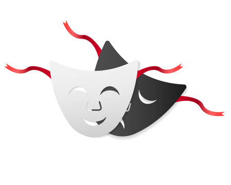 Comedy and tragedy theatrical masks. Vector illustrationのイラスト素材
