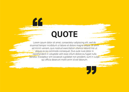 Trendy block quote modern design elements. Creative quote and comment text frame templateのイラスト素材