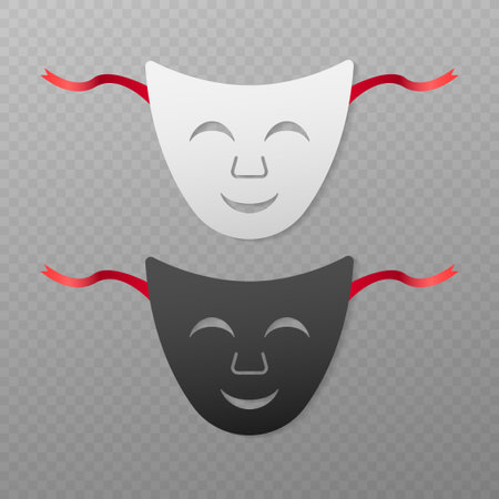 Comedy and tragedy theatrical masks. Vector illustrationのイラスト素材