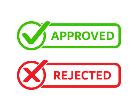 vector rubber stamps approved and rejectedのイラスト素材