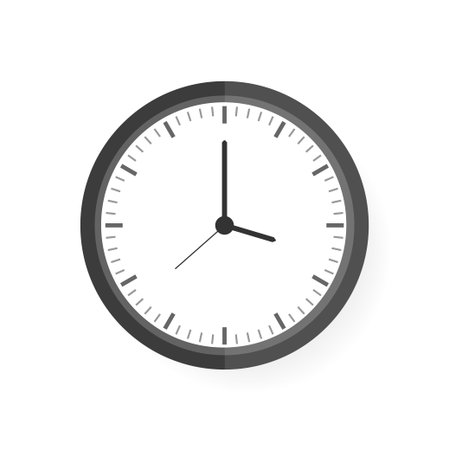 Clock icon in flat style, timer on white background. Business watch.