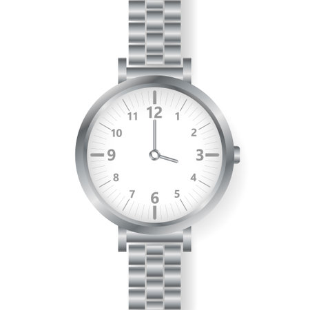 Analog watch mens wristwatch on white backgroundのイラスト素材