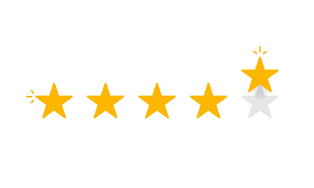 Set of stars rating. Customer review with gold star icon. Vector illustrationのイラスト素材