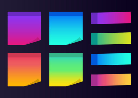 Post note paper. Sticky colored notes. Vector illustrationのイラスト素材