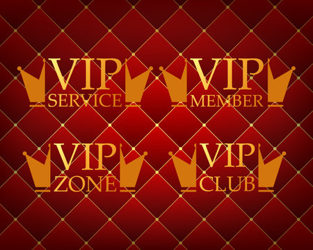 Round badge for VIP club members. Vector illustrationのイラスト素材