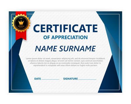 creative certificate of appreciation award template.のイラスト素材